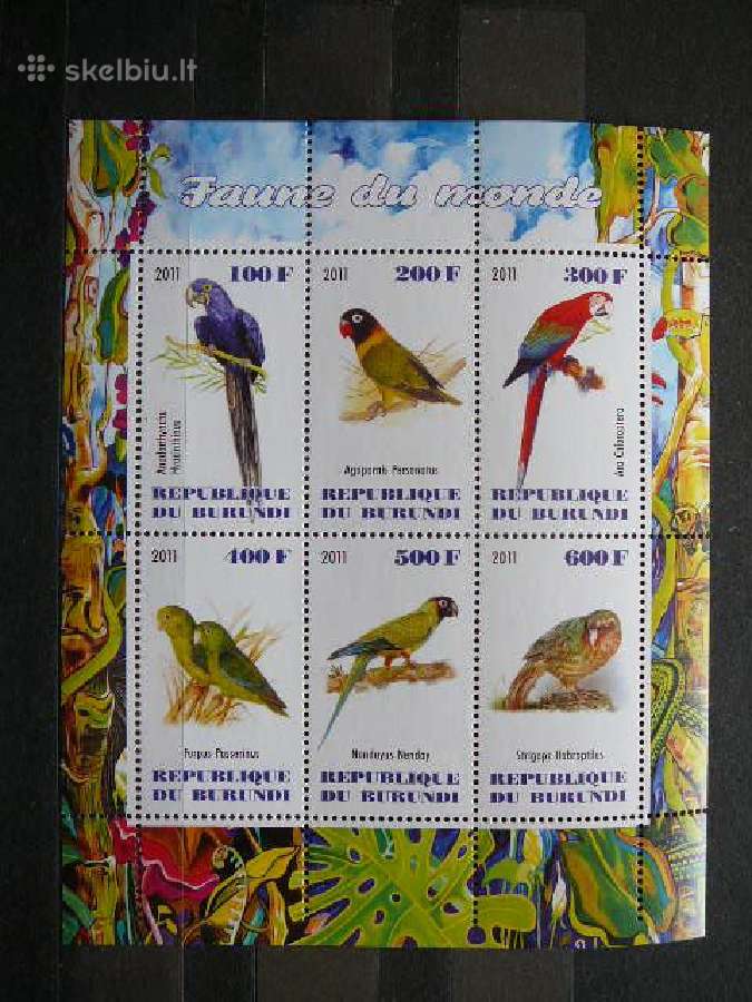 Papugos Pauksciai Burundis 2011 svarus g330a