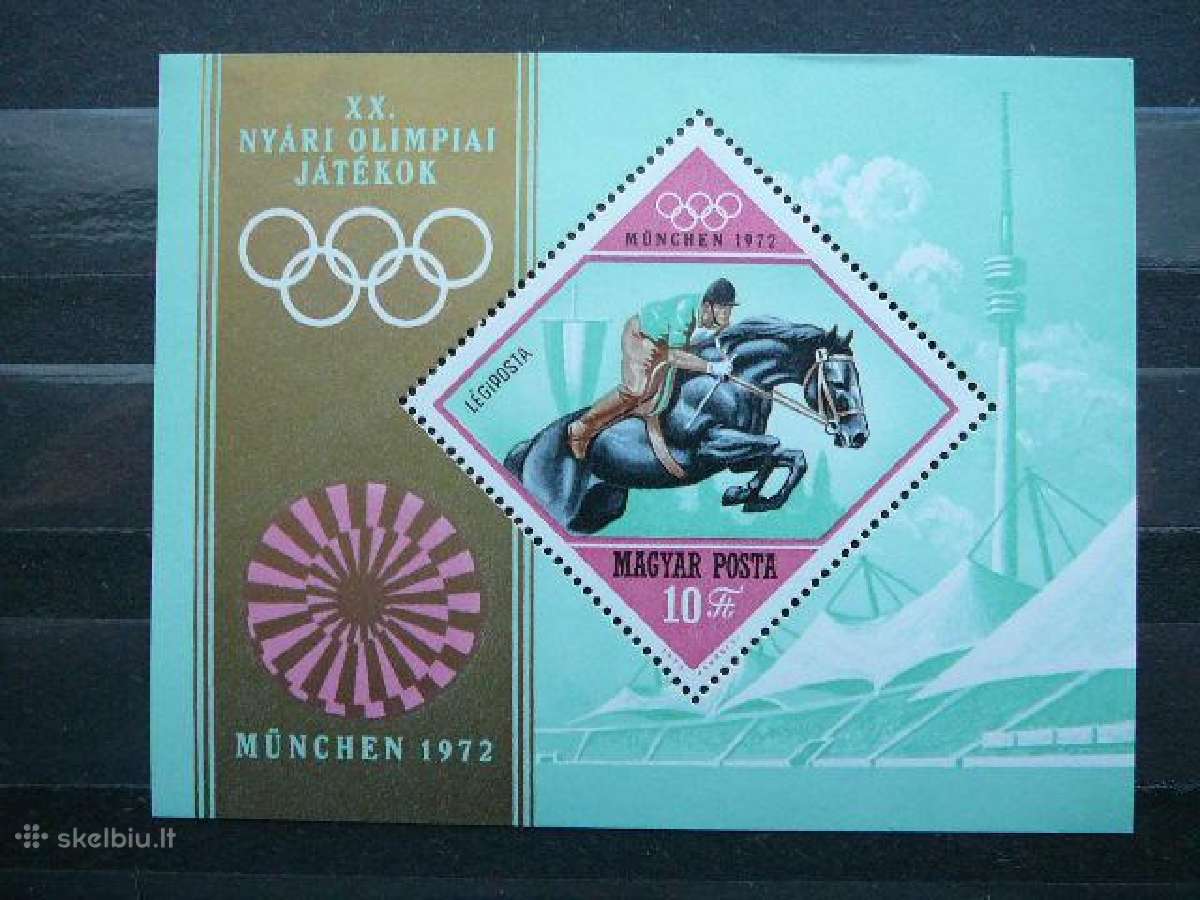 Olimpines Arkliai Vengrija blokas svarus Mnh v2781