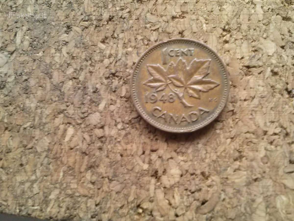 Monetos. Kanada 1 cent 1948 m.