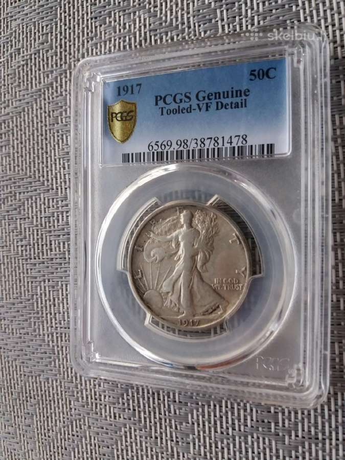 1/2 dolerio 1917m. Walking Liberty (Pcgs) Vf