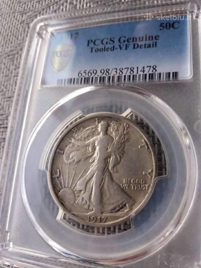 1/2 dolerio 1917m. Walking Liberty (Pcgs) Vf - nuotraukos Nr. 4