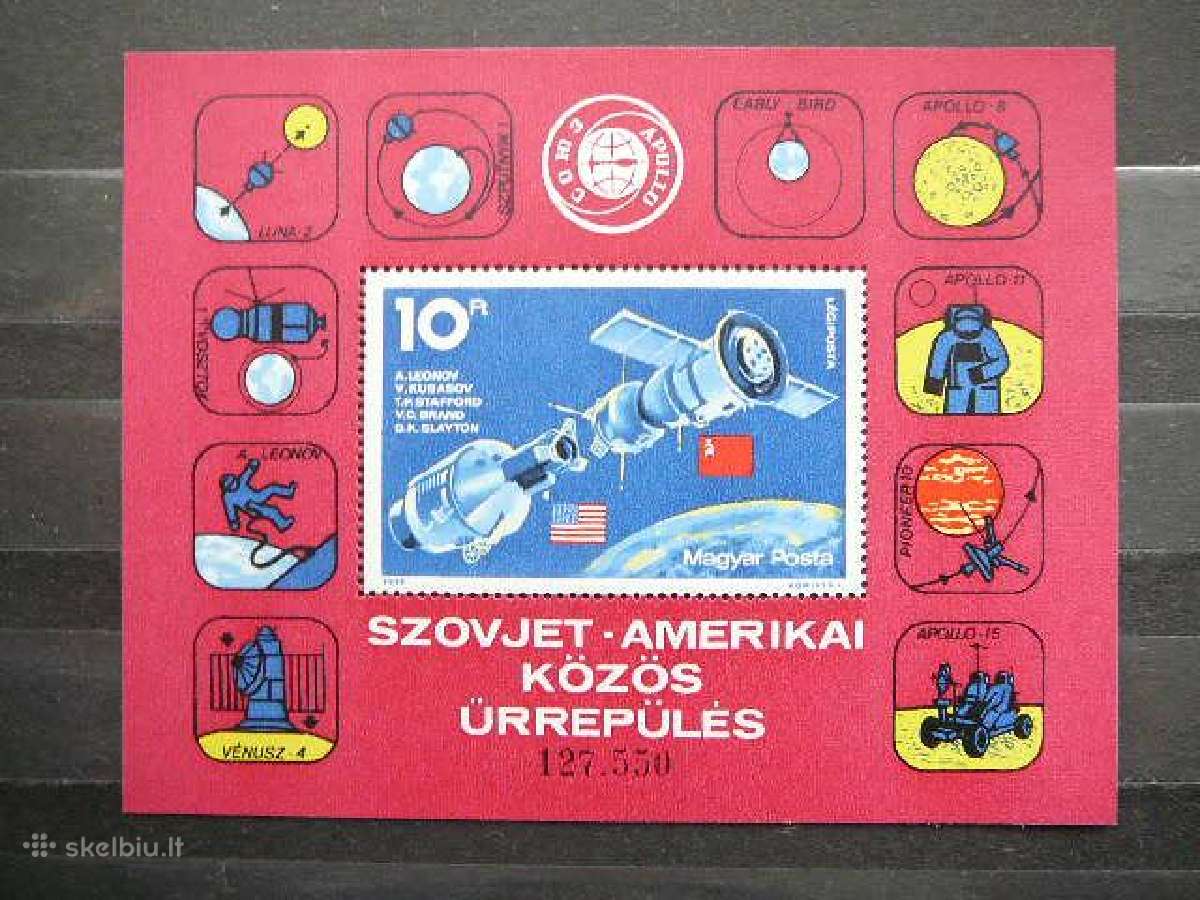 Kosmosas Vengrija 1975 blokas Mnh v3053