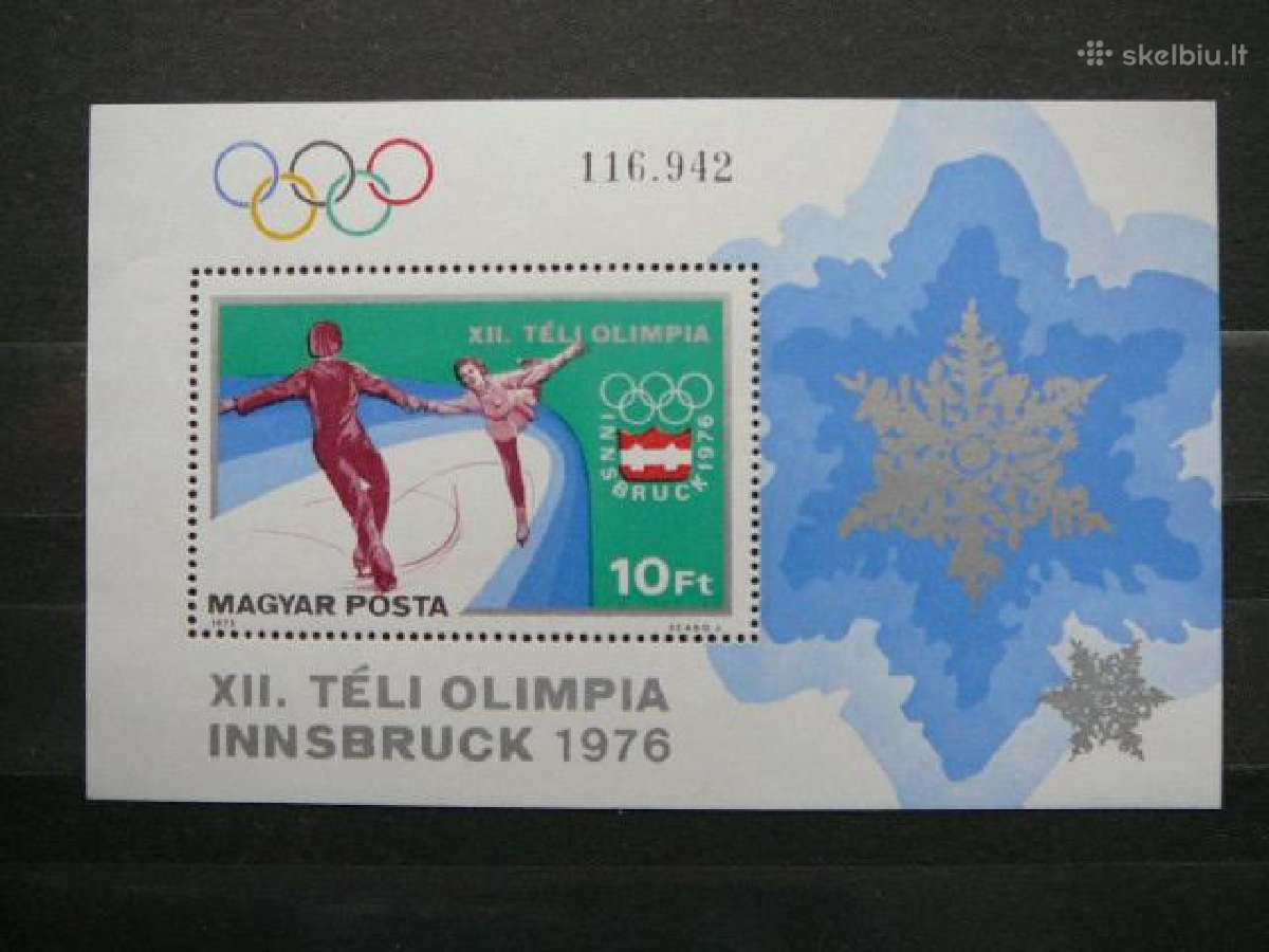Olimpines ziemos Vengrija blokas Mnh v3096