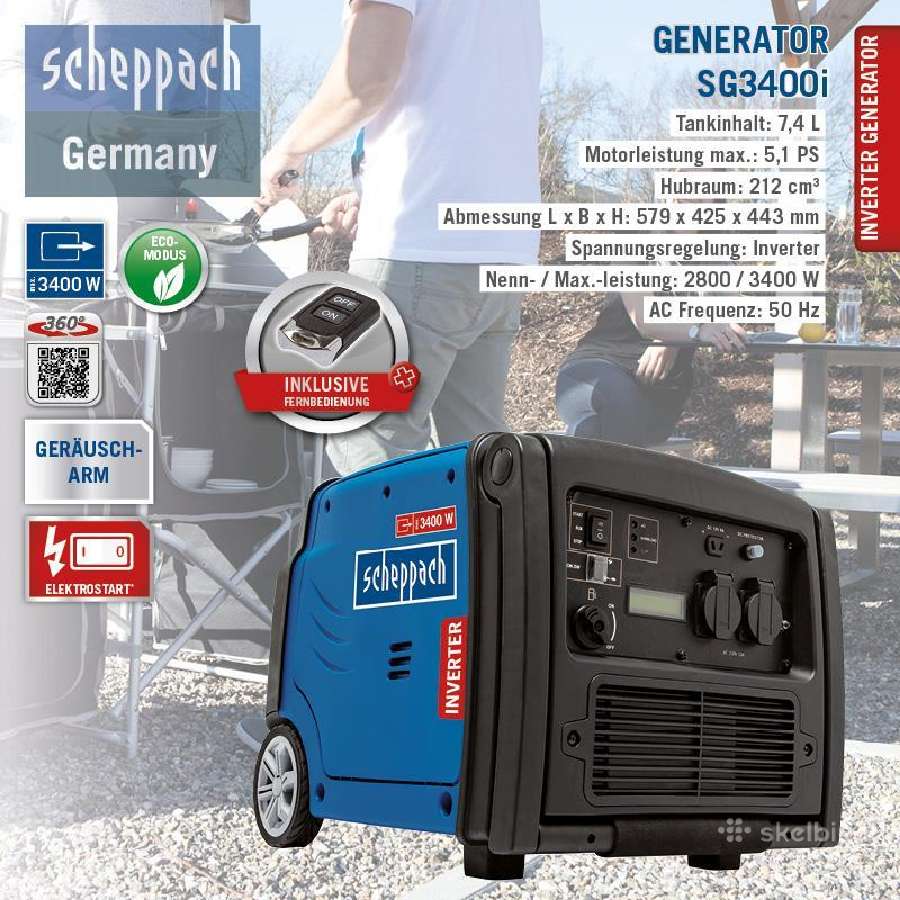 Scheppach Sg3400i, 3.0kw elektrostart generatorius - nuotraukos Nr. 5