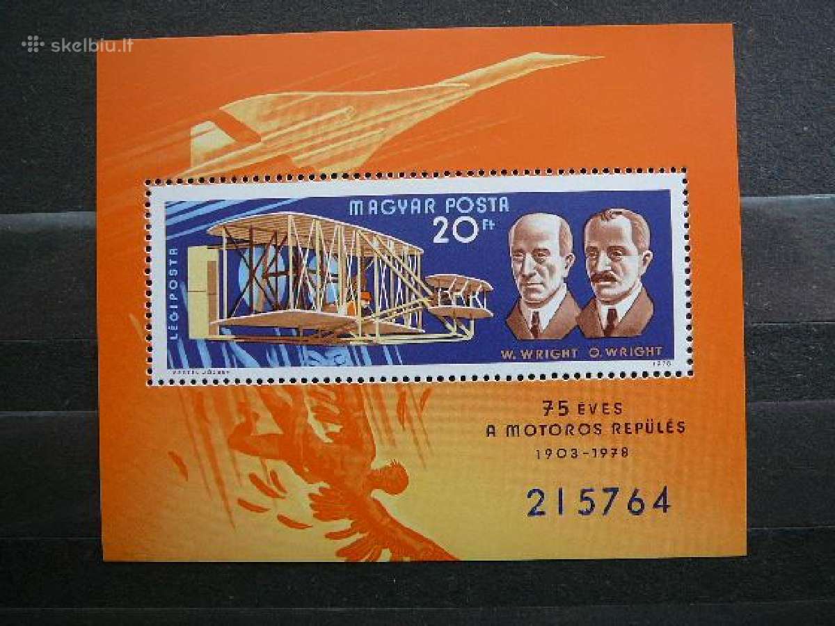 Lektuvai Izymus zmones Vengrija blokas Mnh v3282