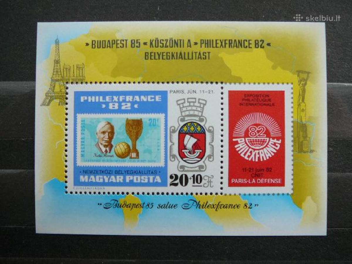 Futbolas Paroda Vengrija blokas Mnh v3566