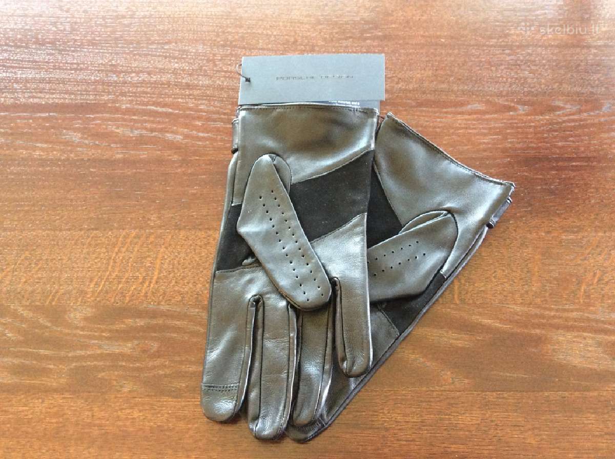 Porsche Mens Gloves- Black Leather - nuotraukos Nr. 3