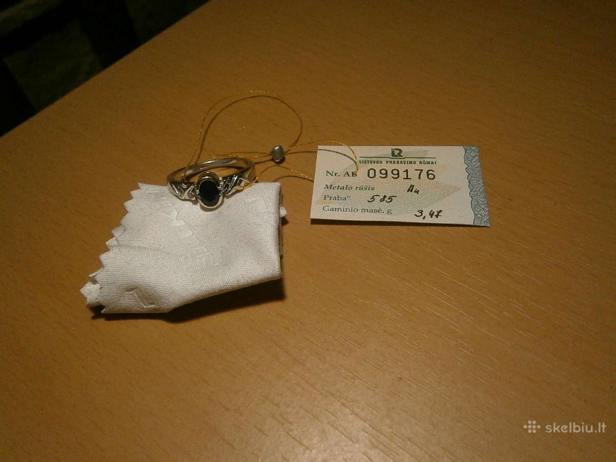18 Nr auksinis žiedas su safyru 0,6ct, briliantais - nuotraukos Nr. 2