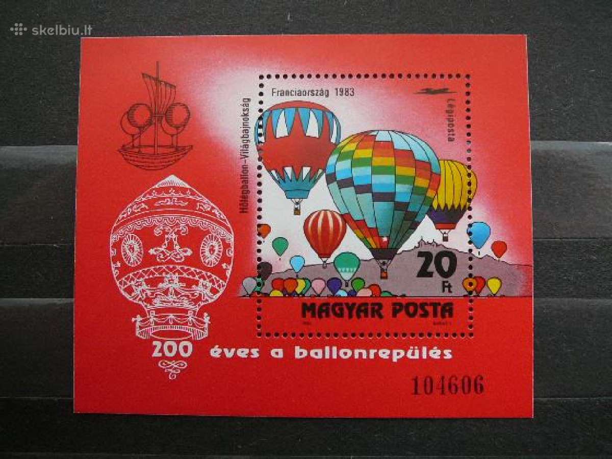 Oro balionai Vengrija blokas Mnh v3607
