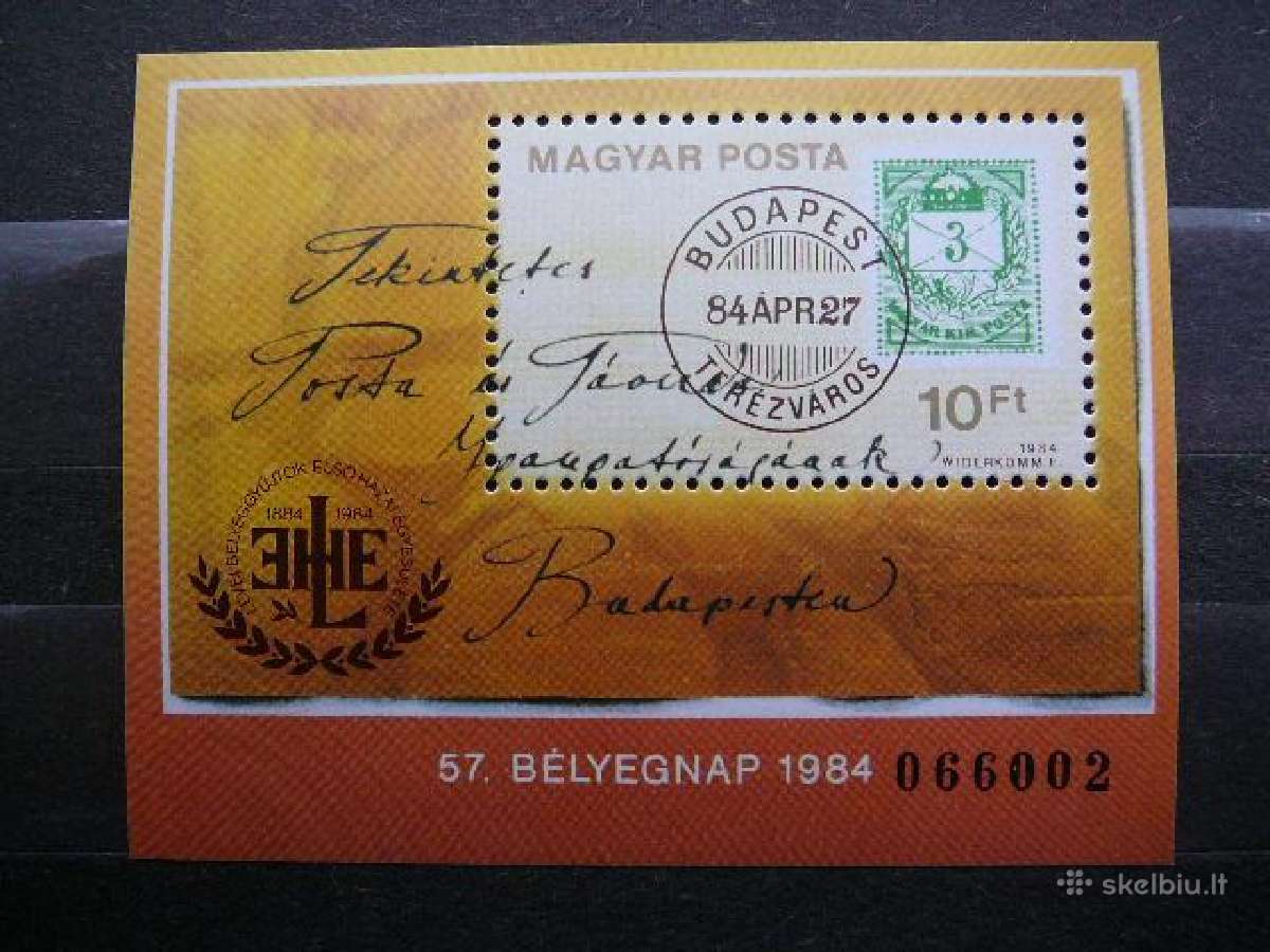 Pasto zenklai Vengrija blokas Mnh v3696