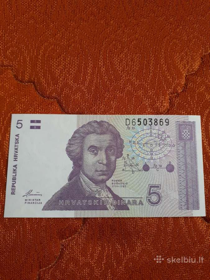 Kroatija 5 Dinarai 1991m. Unc