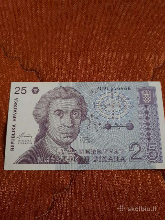 Kroatija 25 Dinarai 1991m. Unc