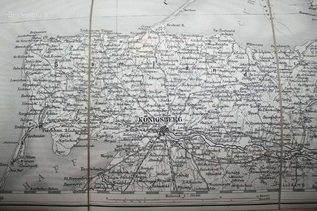 Ostpreussen žemėlapis nuo Konigsberg iki Memel - nuotraukos Nr. 2