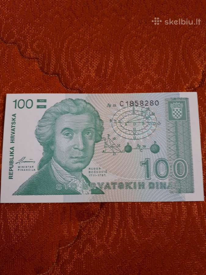 Kroatija 100 Dinarų 1991m. Unc