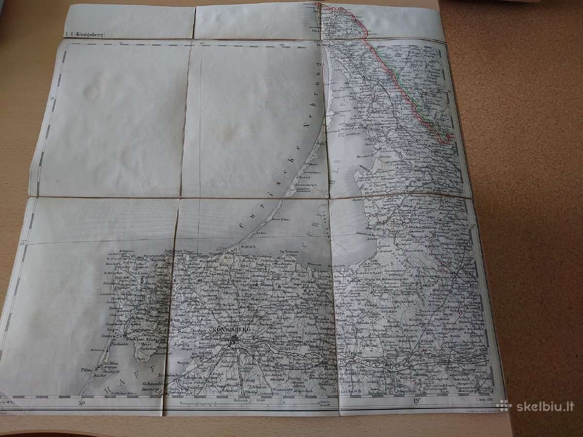 Ostpreussen žemėlapis nuo Konigsberg iki Memel - nuotraukos Nr. 4