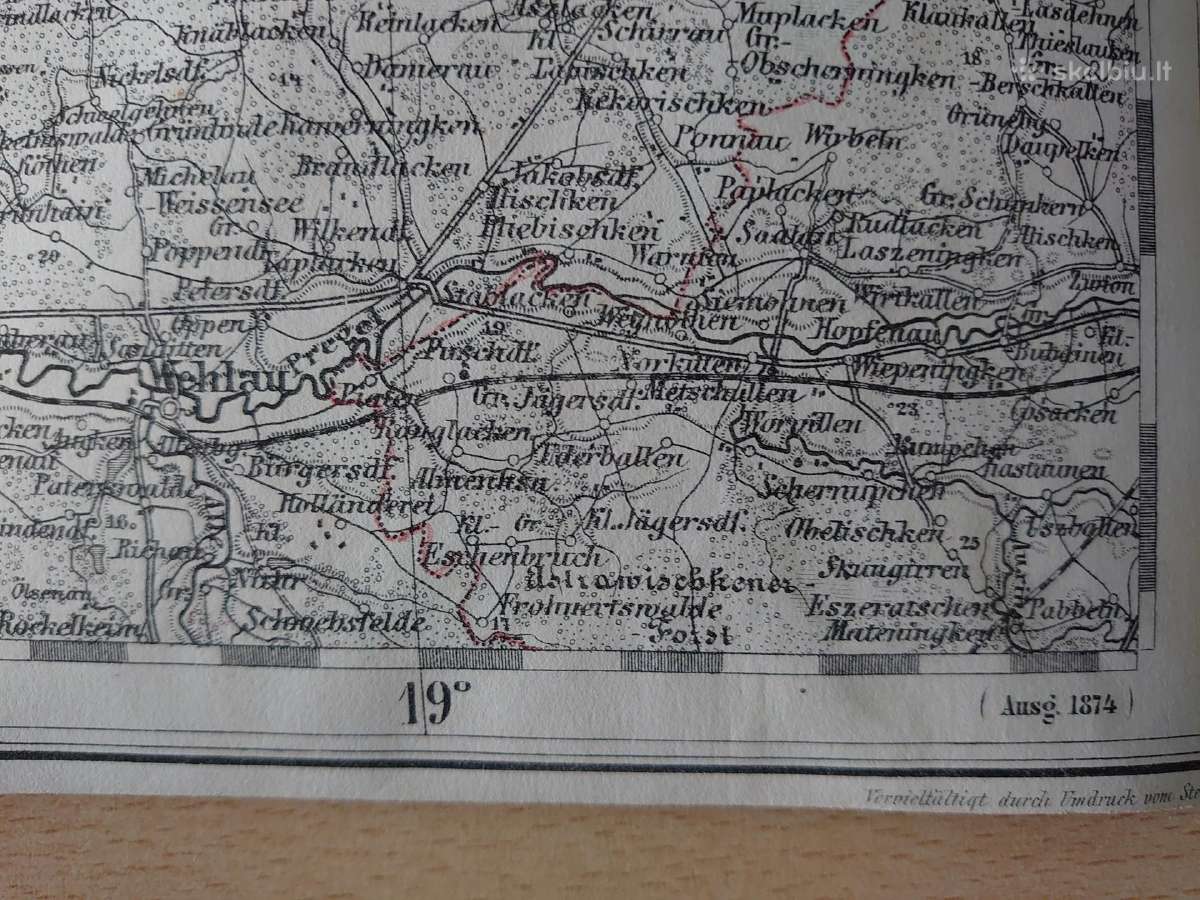 Ostpreussen žemėlapis nuo Konigsberg iki Memel - nuotraukos Nr. 9