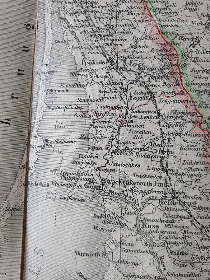 Ostpreussen žemėlapis nuo Konigsberg iki Memel - nuotraukos Nr. 11