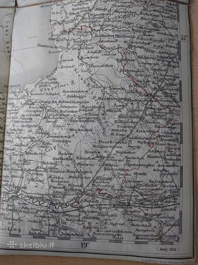 Ostpreussen žemėlapis nuo Konigsberg iki Memel - nuotraukos Nr. 14