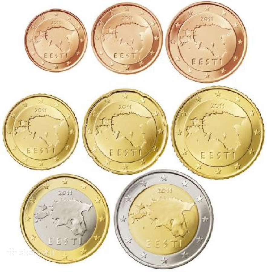 Estiški Unc eurai + 2eur jubiliejine