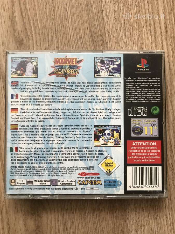 Marvel Vs Capcom Clash Of Super Heroes Ps1, Ps2. - nuotraukos Nr. 5