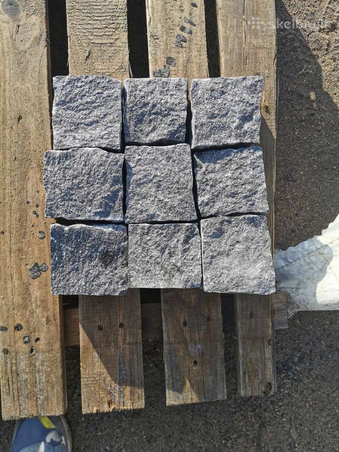 Granito trinkelės, skeltos, Gabro, 10x10x5 cm. - nuotraukos Nr. 9