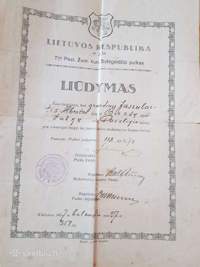 Perku senovinius liudijimus, dokumentus