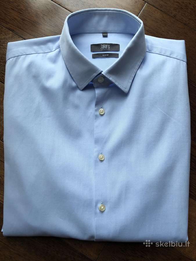 Jake*s sviesiai melyni marskiniai 39/40 slim fit