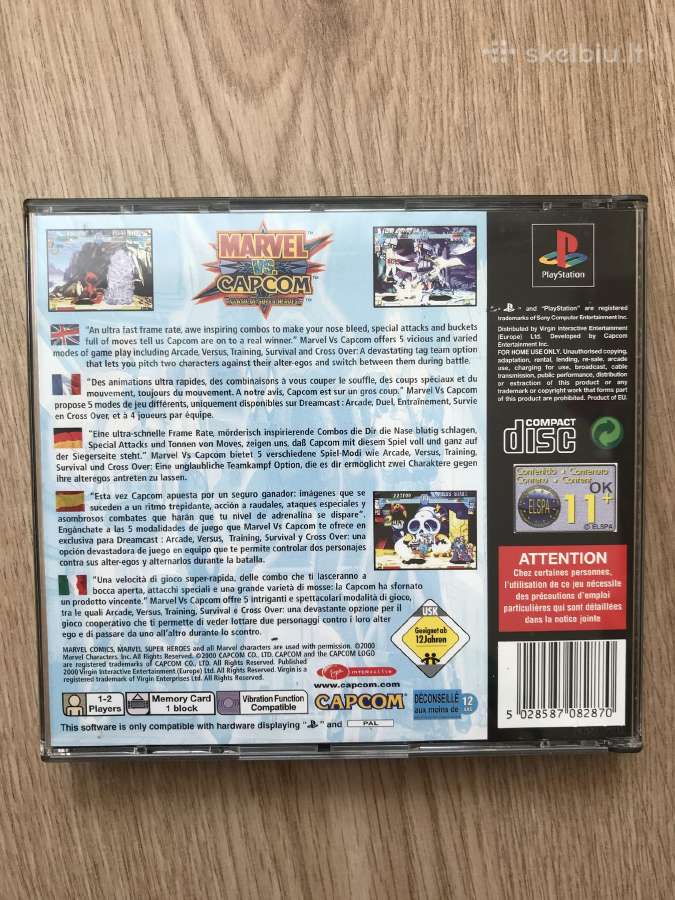 Marvel Vs Capcom Clash Of Super Heroes Ps1, Ps2. - nuotraukos Nr. 2