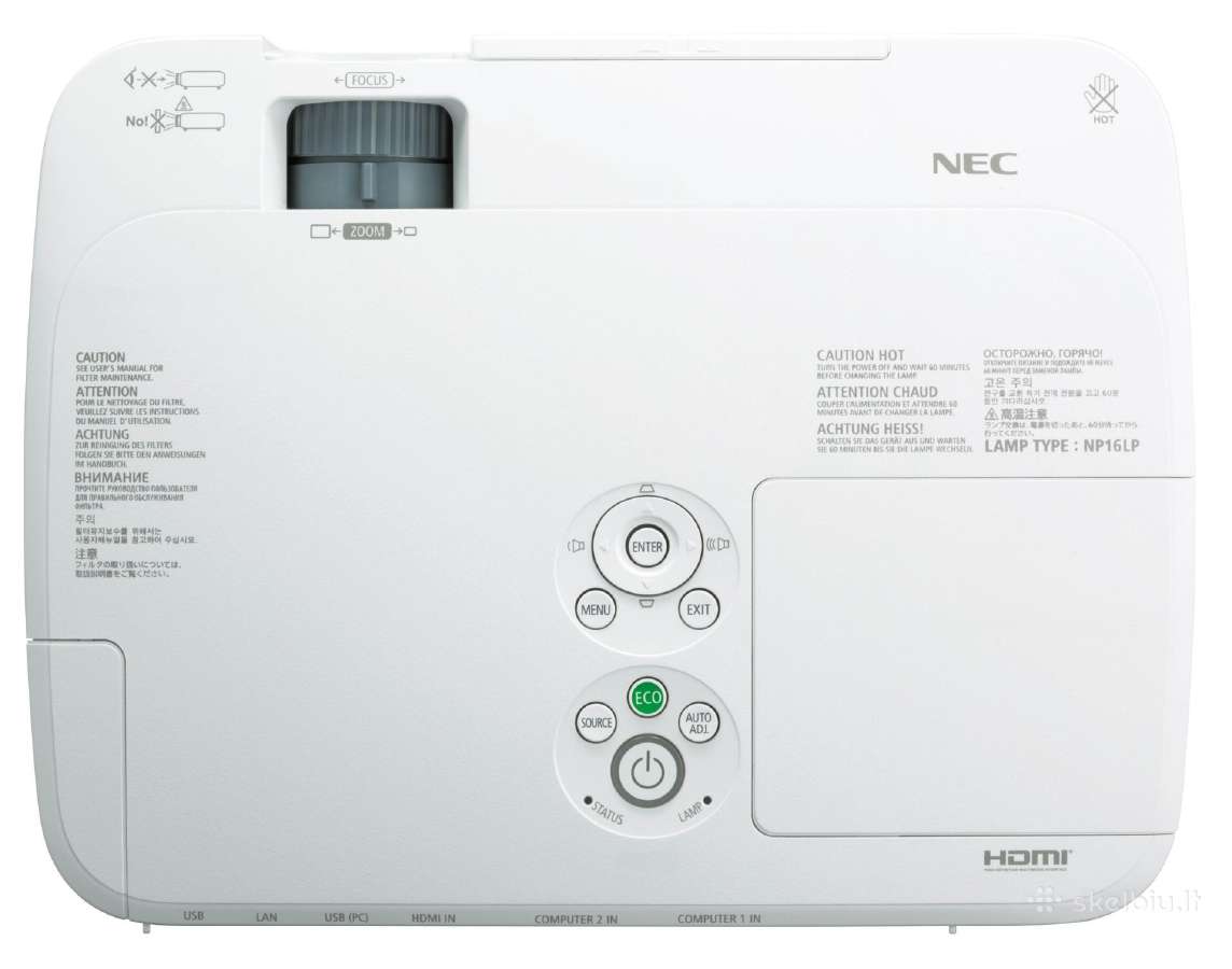 Projektorius Nec m311w/x Pardavimas/nuoma - nuotraukos Nr. 3