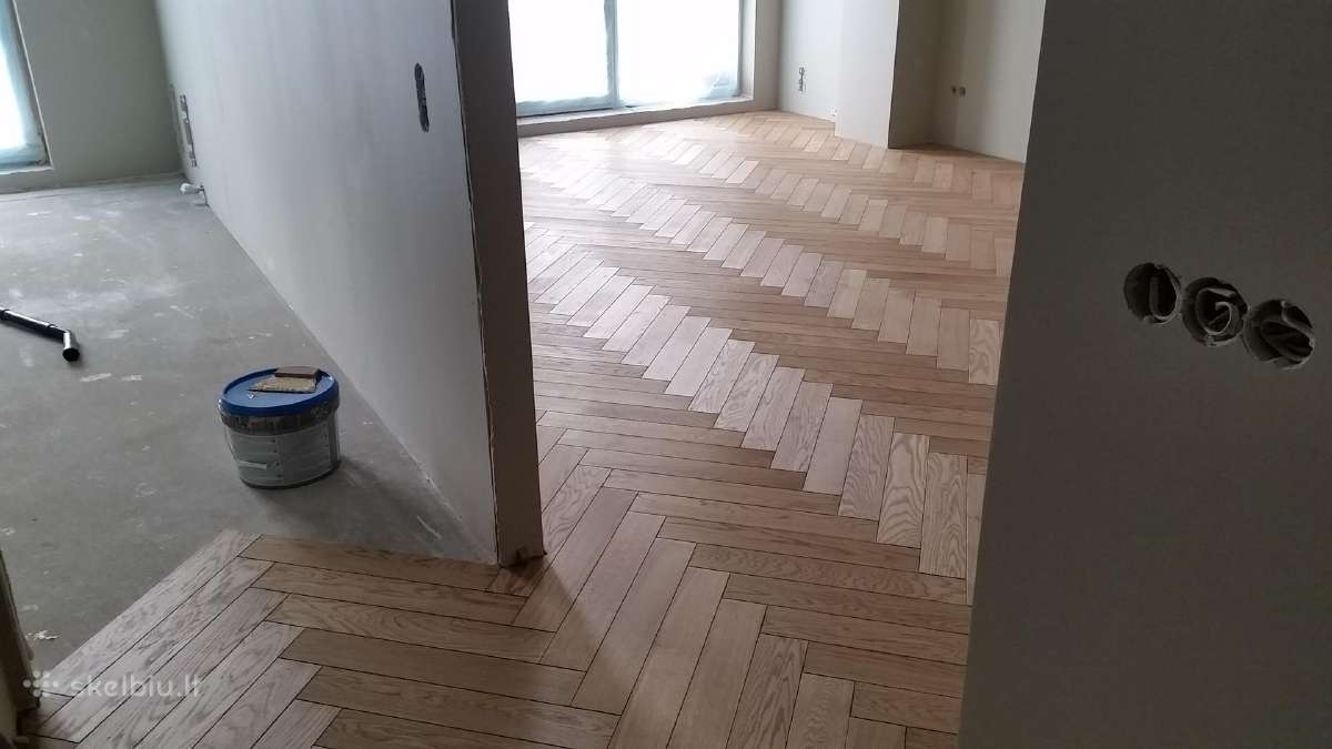 Parketo grindų klojimas šlifavimas lakavimas - nuotraukos Nr. 3