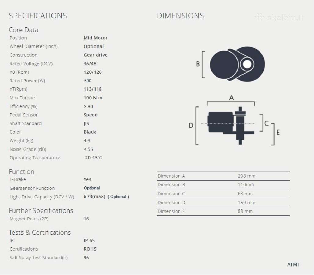 Bafang Bbs02 48v 750w centrinis variklis 68mm - nuotraukos Nr. 7