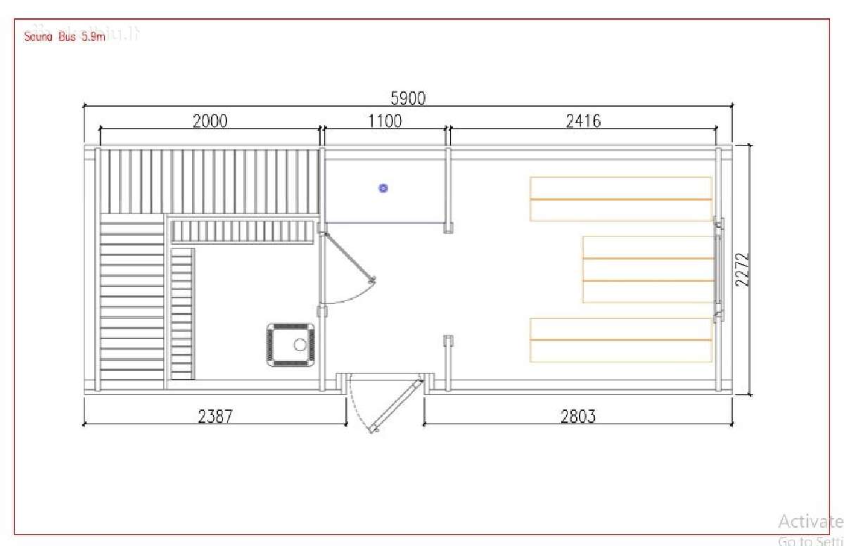 Lauko pirtis- kvadratinė sauna 6m ilgio - nuotraukos Nr. 15
