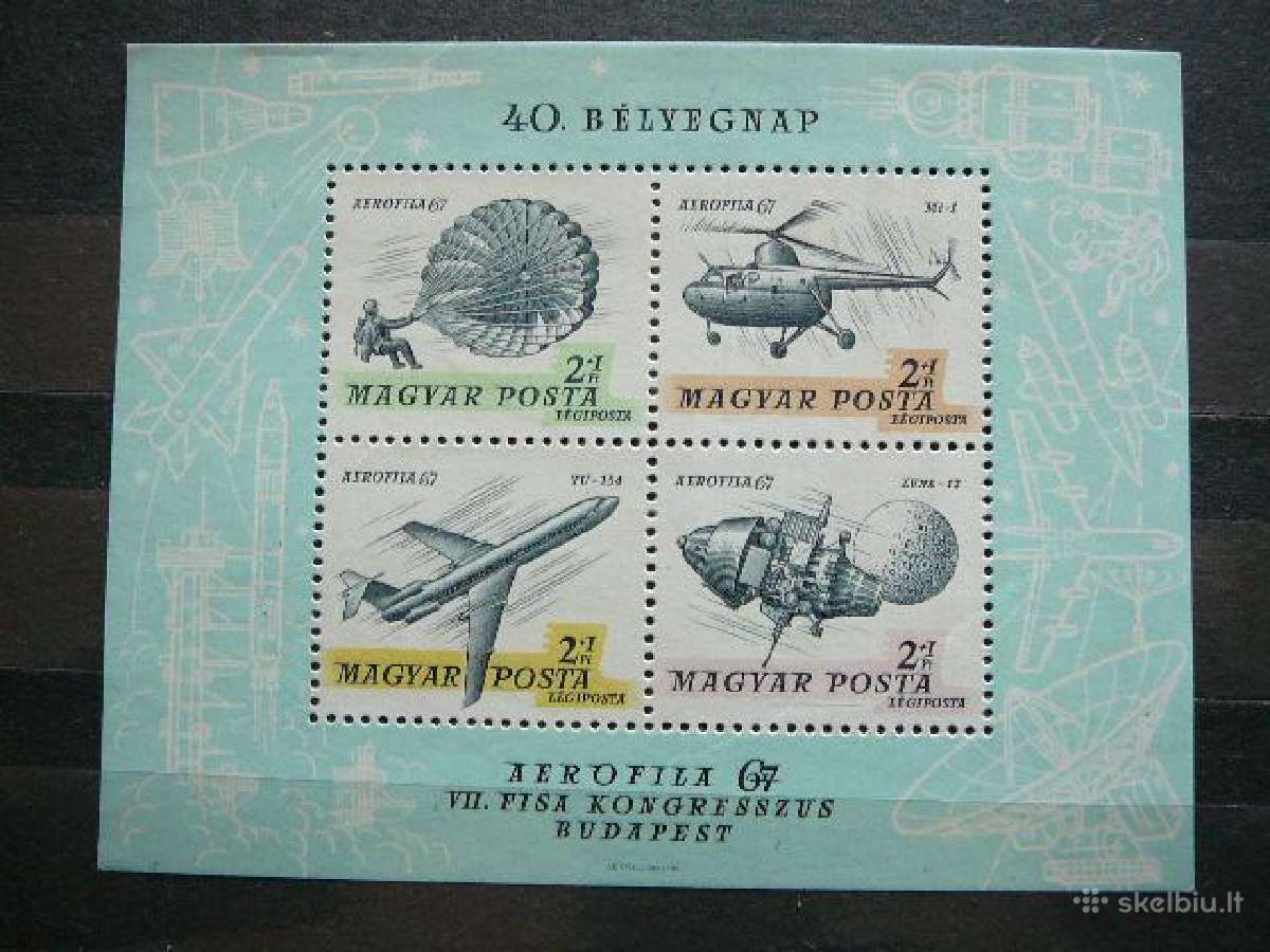 Lektuvai Kosmosas Parasiutai Vengrija 1967 v2351