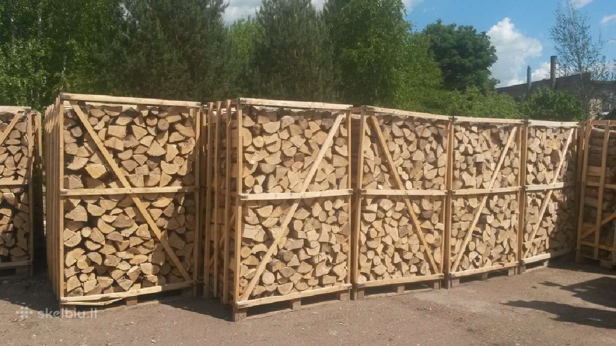 Parduodamos uosio sausos malkos konteineriuose