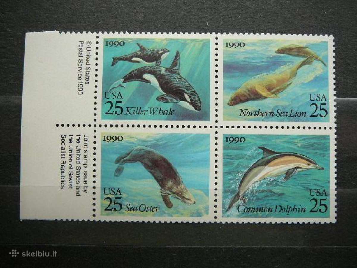 Delfinai Juros fauna JAV 1990 svarus us668