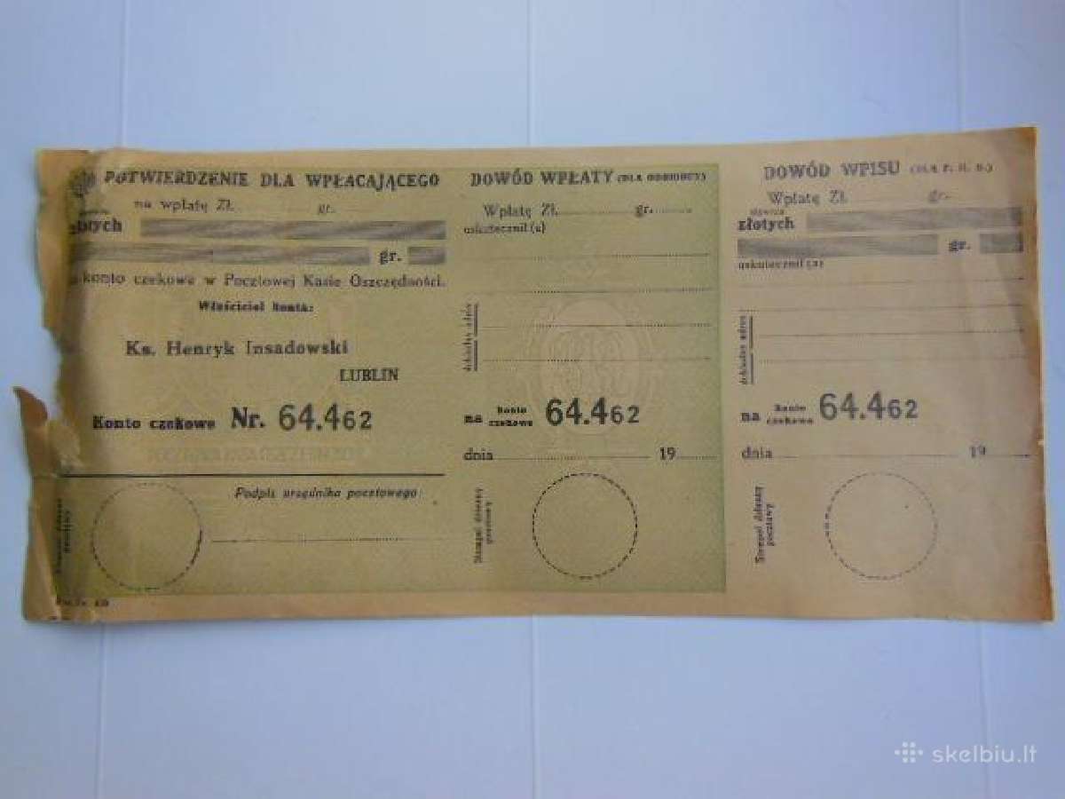 Bažnytinis vekselis ir kunigo laiškas 1931m.