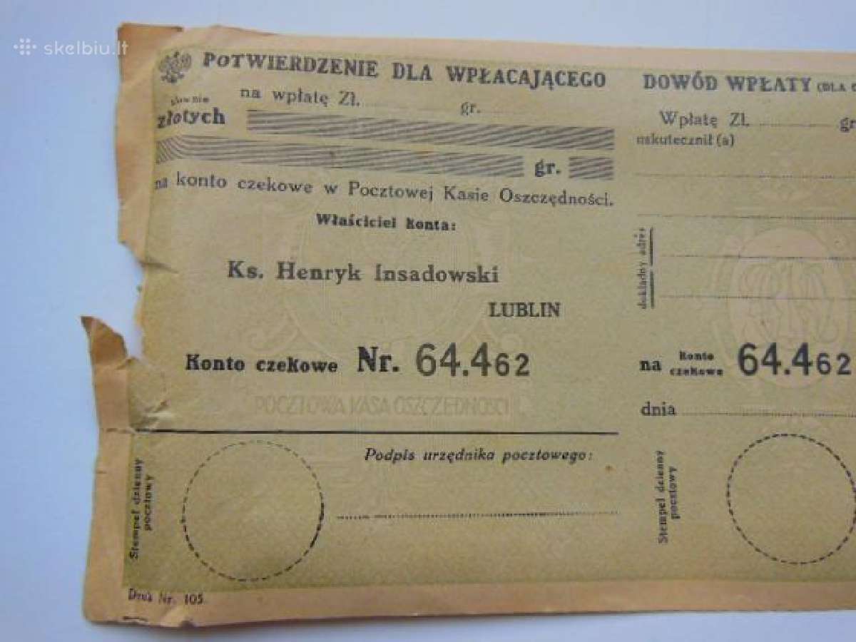 Bažnytinis vekselis ir kunigo laiškas 1931m. - nuotraukos Nr. 2