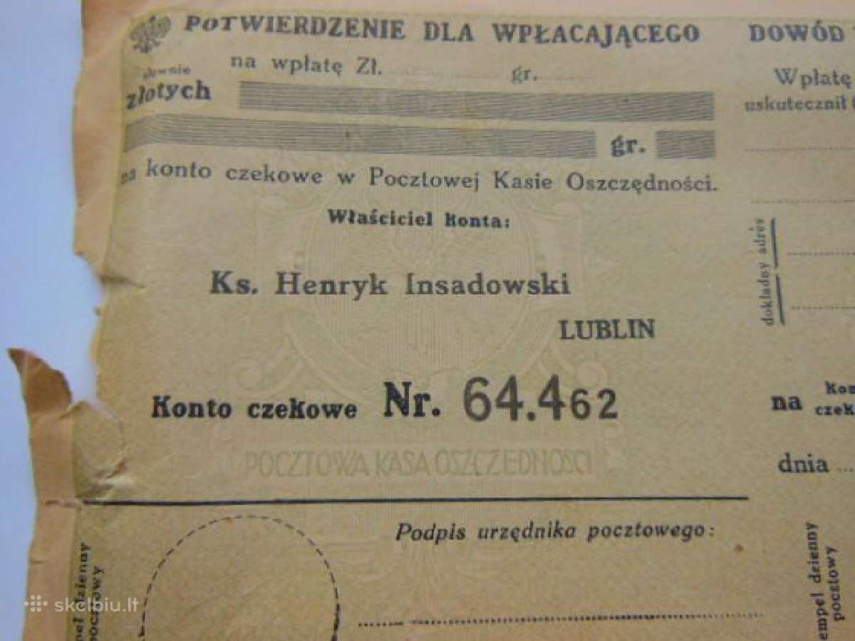 Bažnytinis vekselis ir kunigo laiškas 1931m. - nuotraukos Nr. 5