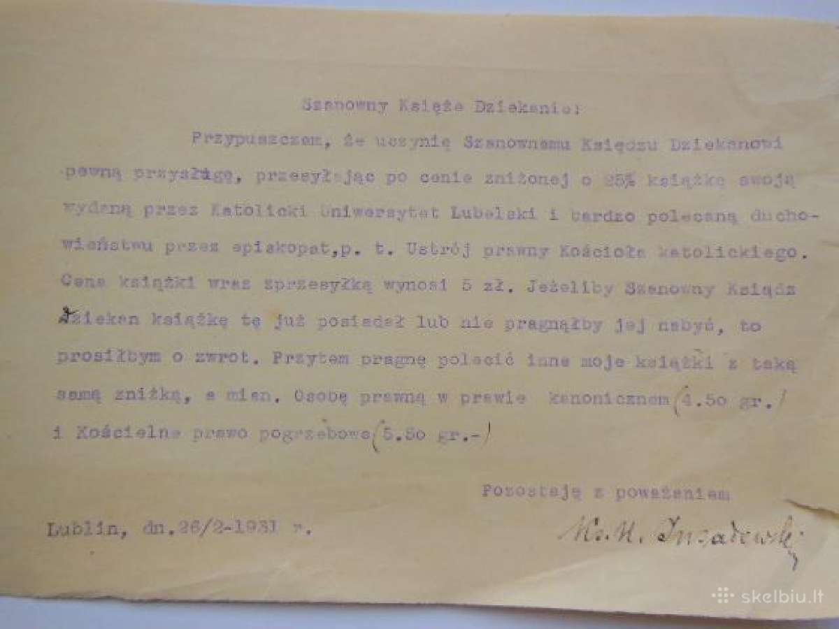 Bažnytinis vekselis ir kunigo laiškas 1931m. - nuotraukos Nr. 10