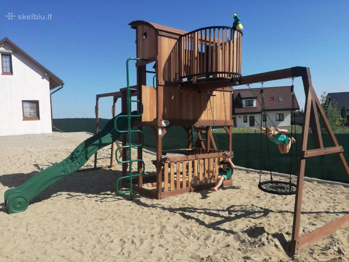 Vaikų lauko žaidimo aikštelė Woodlit kedro mediena - nuotraukos Nr. 11