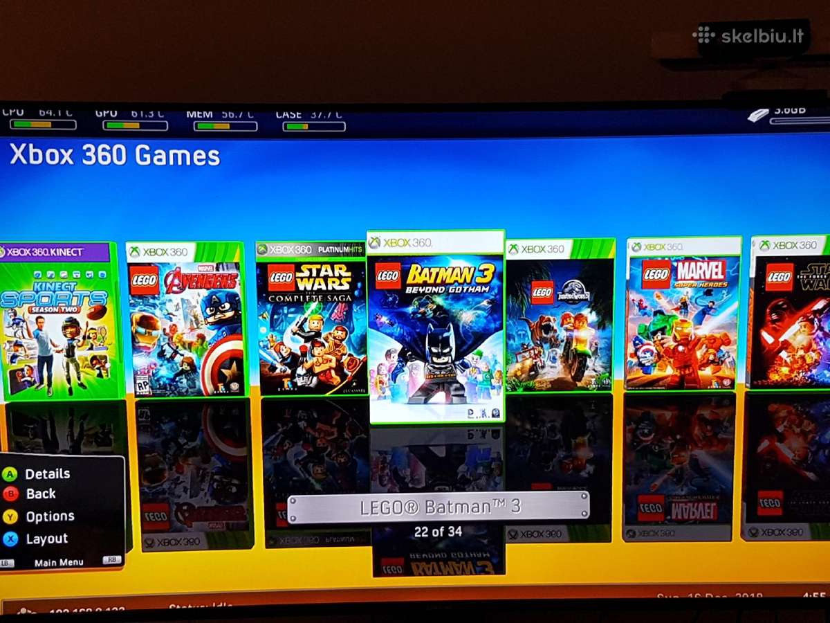 Xbox 360 rgh 250gb atristas 50 žaidimų - nuotraukos Nr. 5