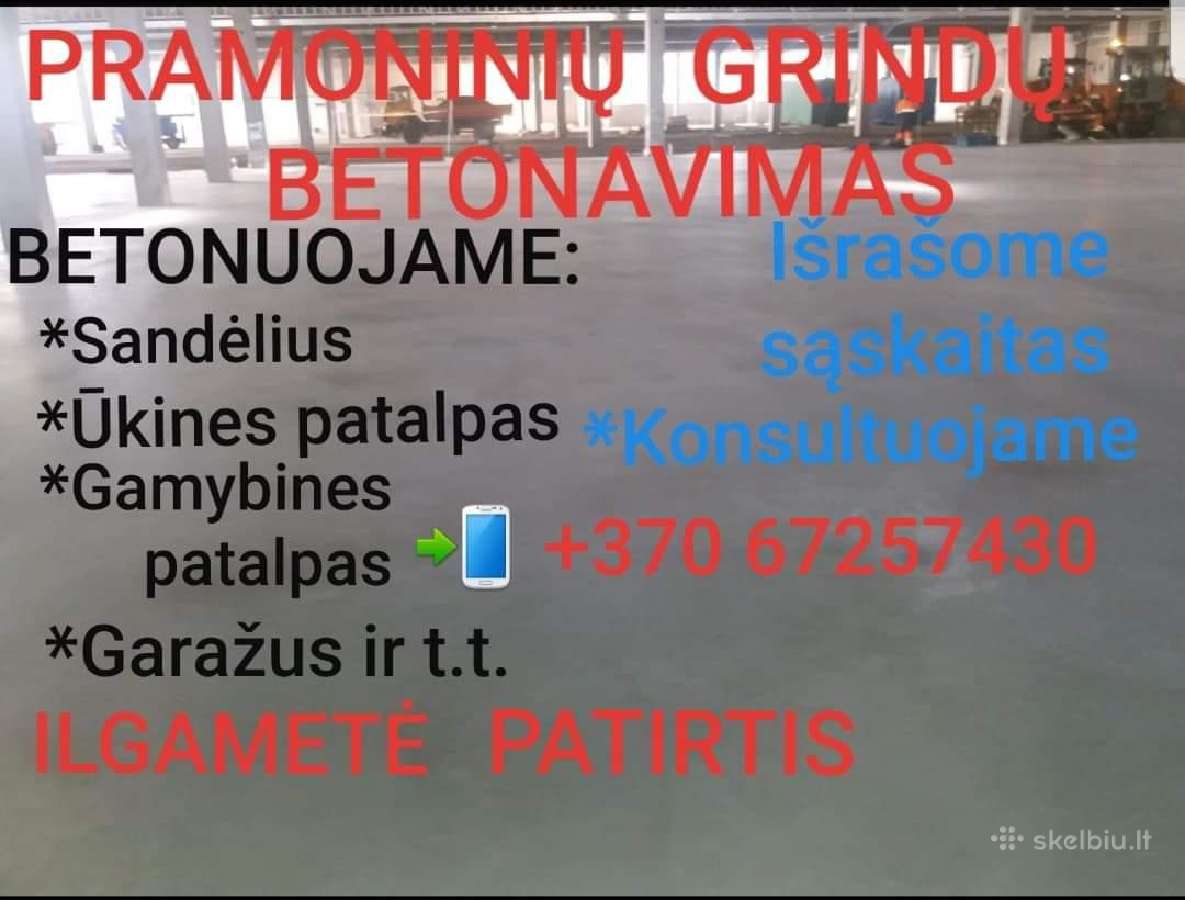 Pramoninių grindų betonavimas - nuotraukos Nr. 14