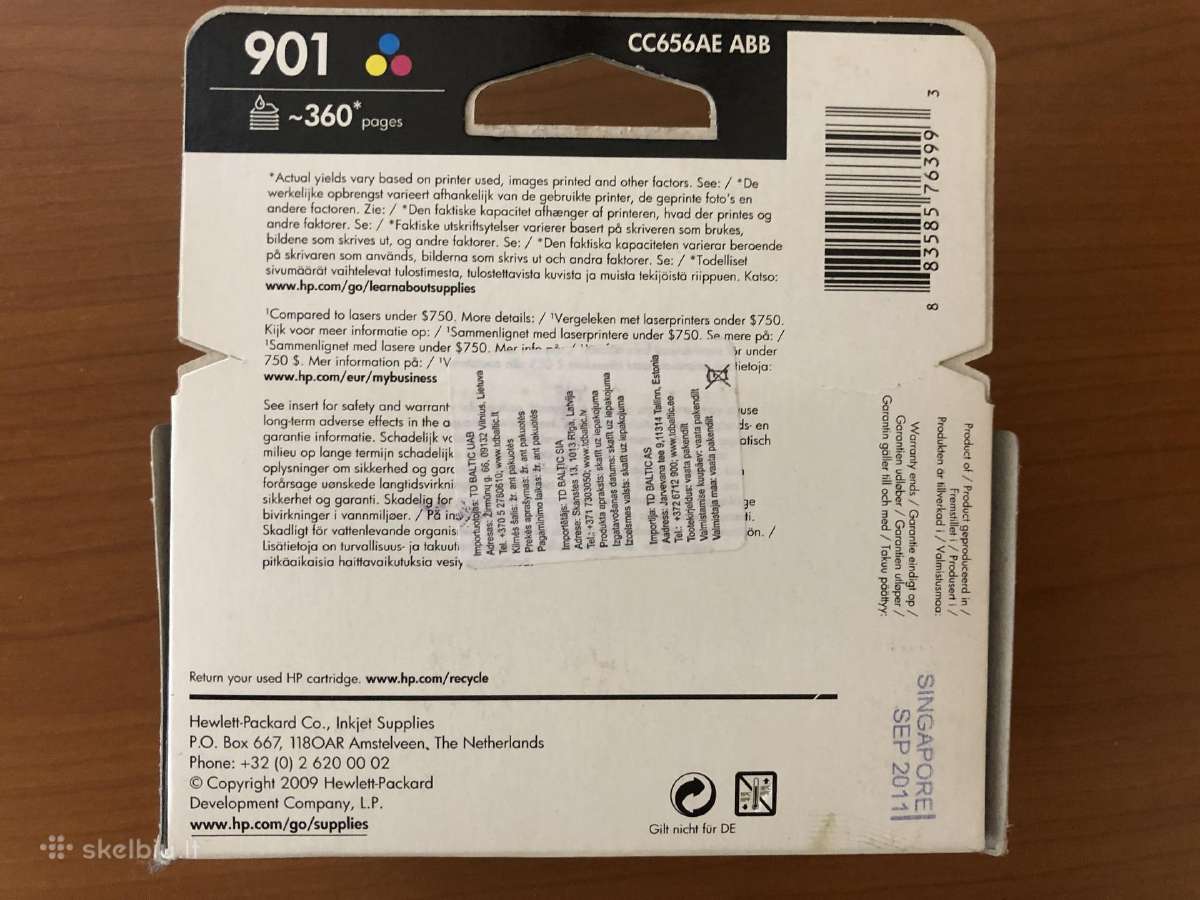Hp kasetė / rašalo / trispalvė / Cc656ae / Nr. 901 - nuotraukos Nr. 3