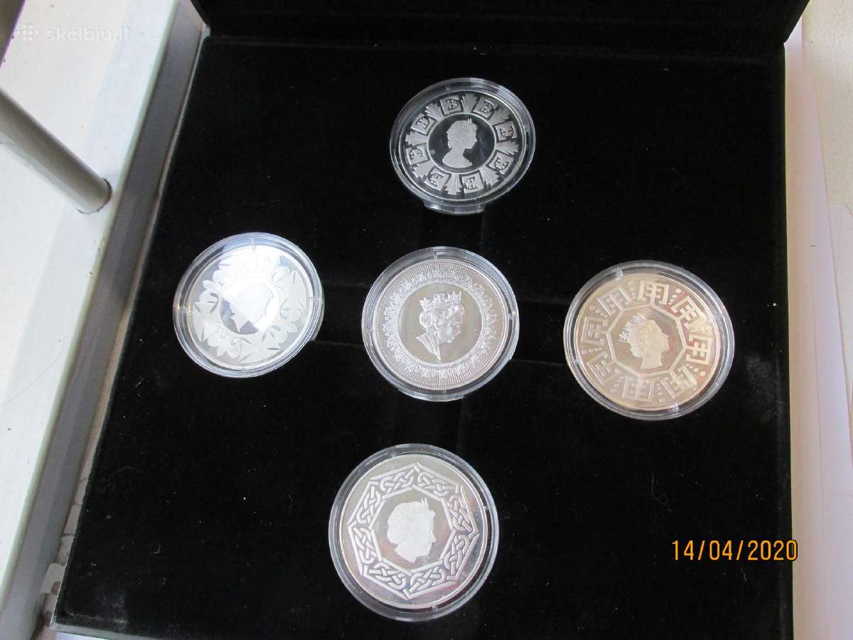 UK 2015 metu sidabro 5 monetu rinkinys -one crown - nuotraukos Nr. 2