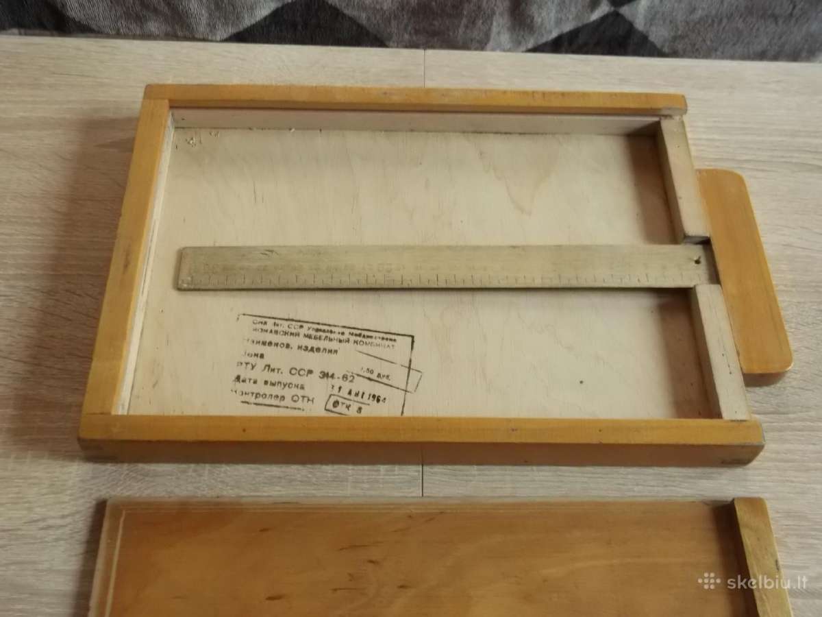 Antikvarinis mokinio penalas ir braižybos lenta - nuotraukos Nr. 5