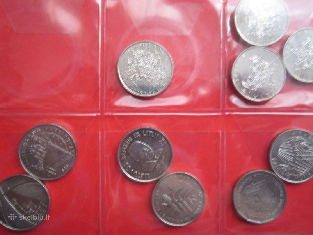 Proginių apyvartinių 1 lito monetų rinkinys 8vnt
