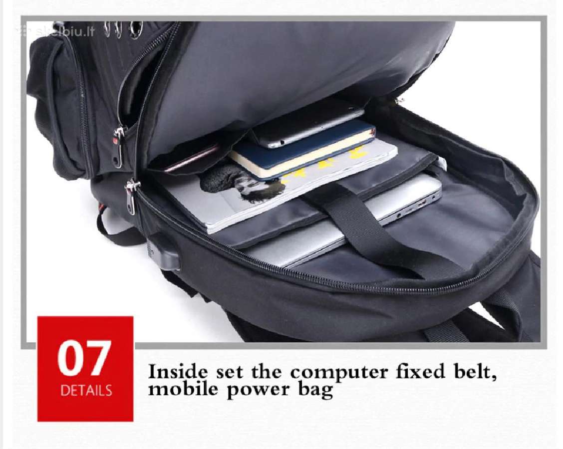 Oxford Swiss kuprinė (53x33x23cm) 17" laptop - nuotraukos Nr. 13