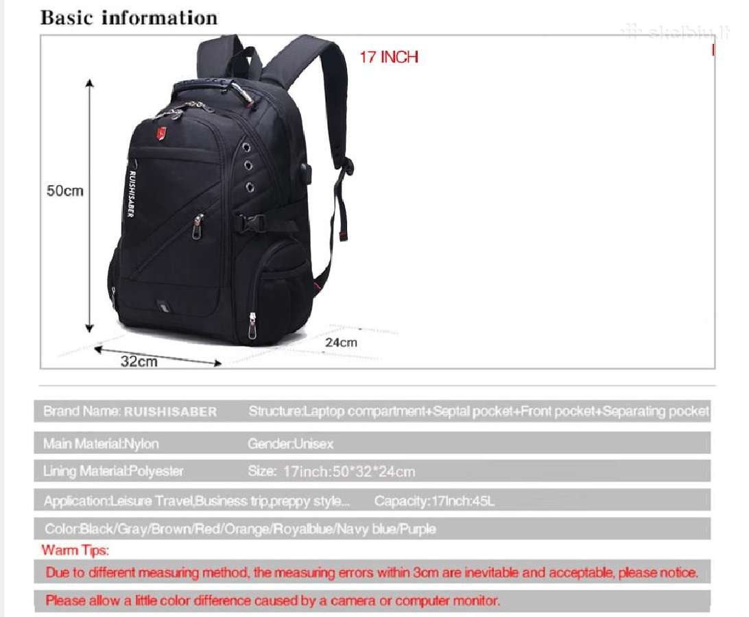 Oxford Swiss kuprinė (53x33x23cm) 17" laptop - nuotraukos Nr. 14
