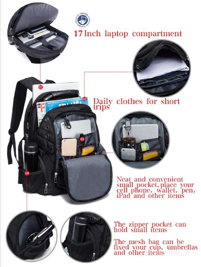 Oxford Swiss kuprinė (53x33x23cm) 17" laptop - nuotraukos Nr. 16