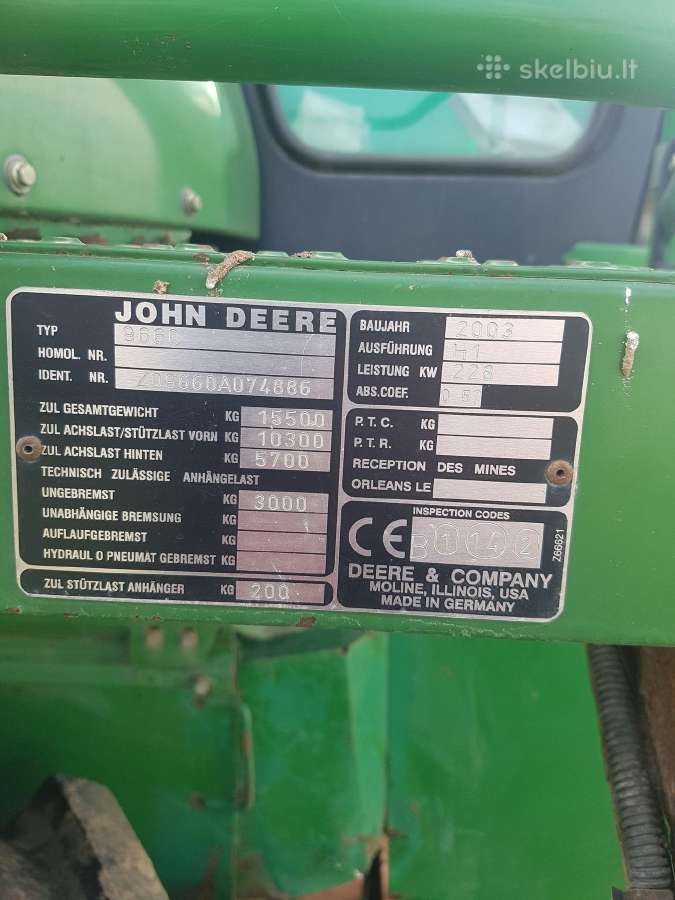 Kombainas John Deere 9660wts Ardomas Dalimis - nuotraukos Nr. 4